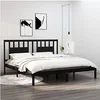 Image de Bedframe massief grenenhout zwart 200x200 cm3104087