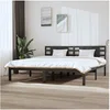 Image de Bedframe massief grenenhout grijs 200x200 cm3104240