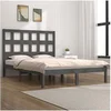 Image de Bedframe massief grenenhout grijs 200x200 cm3104500