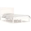 Image de Cadre de lit Blanc Bois massif 140x190 cm