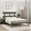 Image de Bedframe massief hout grijs 200x200 cm3104695