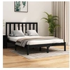 Image de Bedframe massief grenenhout zwart 140x190 cm3105144