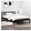Image de Bedframe massief hout zwart 200x200 cm3105429