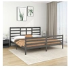 Image de Bedframe massief hout grijs 200x200 cm3105882