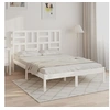 Image de Cadre de lit Blanc Bois de pin massif 140x190 cm