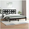 Image de Bedframe massief grenenhout zwart 200x200 cm3107377