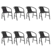 Image de Lot de 8 chaise H. 74 cm empilable non pliable exterieur en rotin gris