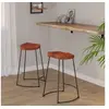 Image de Tabourets de bar Gavin lot de 2 45x40x63cm bois massif manguier