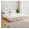 Image de Cadre de Lit Sommier à Lattes Double Adulte Cadre à Lattes sur Pied Chambre à Coucher Maison Intérieur Blanc Bois Massif 160x200 cm
