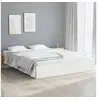 Image de Cadre de lit sans matelas blanc bois massif 120x190 cm