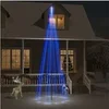 Image de Sapin de Noël sur Mât de Drapeau Ornement de Fête Décoration de Vacances Arbre de Noël de Jardin Extérieur 732 LED Bleues 500 cm