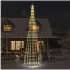 Image de Sapin de Noël sur Mât de Drapeau Ornement de Fête Décoration de Vacances Arbre de Noël de Jardin Extérieur 1134 LED 343533