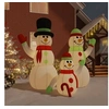 Image de Famille de bonhommes de neige gonflable avec LED 360 cm, bonhomme de neige gonflable, décoration de Noël, décoration de fête gonflable