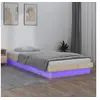 Image de Cadre de lit à LED sans matelas 90x200 cm bois massif