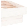 Image de Cadre de lit à LED sans matelas blanc 90x200 cm bois massif