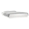 Image de Cadre de lit à LED sans matelas blanc 140x200 cm bois massif