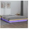 Image de Cadre de lit à LED sans matelas 160x200 cm bois massif