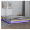 Image de Cadre de lit à LED sans matelas bois massif