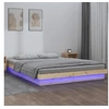 Image de Cadre de lit à LED sans matelas bois massif