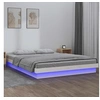 Image de Bedframe LED massief hout wit 135x190 cm820013
