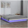 Image de Cadre de lit à LED sans matelas blanc 140x190 cm bois massif