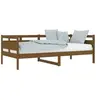Image de Lit simple 90x190 en bois massif + sommier - sommier a lattes / marron, bois massif, miel, bois