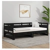 Image de Slaapbank uitschuifbaar massief grenenhout zwart 2x(80x200) cm820321