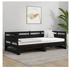Image de Lit coulissant sans matelas noir 2x(90x190) cm