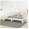 Image de Lit coulissant sans matelas blanc bois de pin solide
