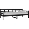 Image de Lit simple 90x200 en bois massif / bois massif, noir, bois