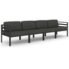 Image de Salon de jardin modulable gris aluminium 4 pieces x 64.5 cm 4 personnes