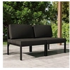 Image de Canapé de jardin 2 places avec coussins Aluminium Anthracite, ensemble de canapés de jardin, ensemble de canapés, 3107781