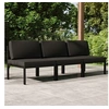Image de Canapé de jardin 3 places avec coussins Aluminium Anthracite, ensemble de canapés de jardin, ensemble de canapés, 3107783