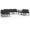 Image de Salon de jardin modulable 7 personnes aluminium gris x 64.5 cm 6 pieces