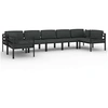 Image de Salon de jardin modulable aluminium gris 7 pieces x 70 x 64.5 7 personnes