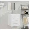 Image de Armoire de salle de bain avec miroir Blanc 41x38,5x48 cm