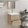 Image de Armoire de bain avec miroir chêne sonoma bois d'ingénierie