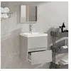 Image de Armoire de bain avec miroir gris béton bois d'ingénierie