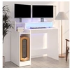 Image de Bureau avec lumières LED Blanc 97x45x90 cm Bois d'ingénierie