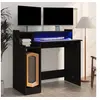 Image de Bureau avec lumières LED noir 97x45x90 cm bois d'ingénierie