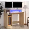 Image de Bureau avec lumières LED Chêne 97x45x90 cm Bois d'ingénierie