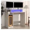 Image de Bureau et lumières LED Gris béton 97x45x90 cm Bois d'ingénierie