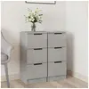 Image de Buffets 2 pcs Gris béton 30x30x70 cm Bois d ingénierie