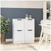 Image de Buffets 2 pcs blanc 30x30x70 cm bois d ingénierie