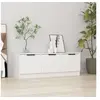 Image de Meuble TV Blanc 102x35x36,5 cm Bois d ingénierie