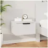 Image de Table de chevet murale blanc 34x30x20 cm