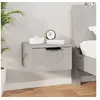 Image de Table de chevet murale Gris béton 34x30x20 cm