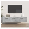 Image de Wandkast 102x30x20 cm bewerkt hout betongrijs811407