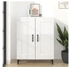 Image de Buffet Blanc brillant 69,5x34x90 cm Bois d ingénierie