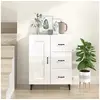 Image de Buffet Blanc brillant 69,5x34x90 cm Bois d'ingénierie812237